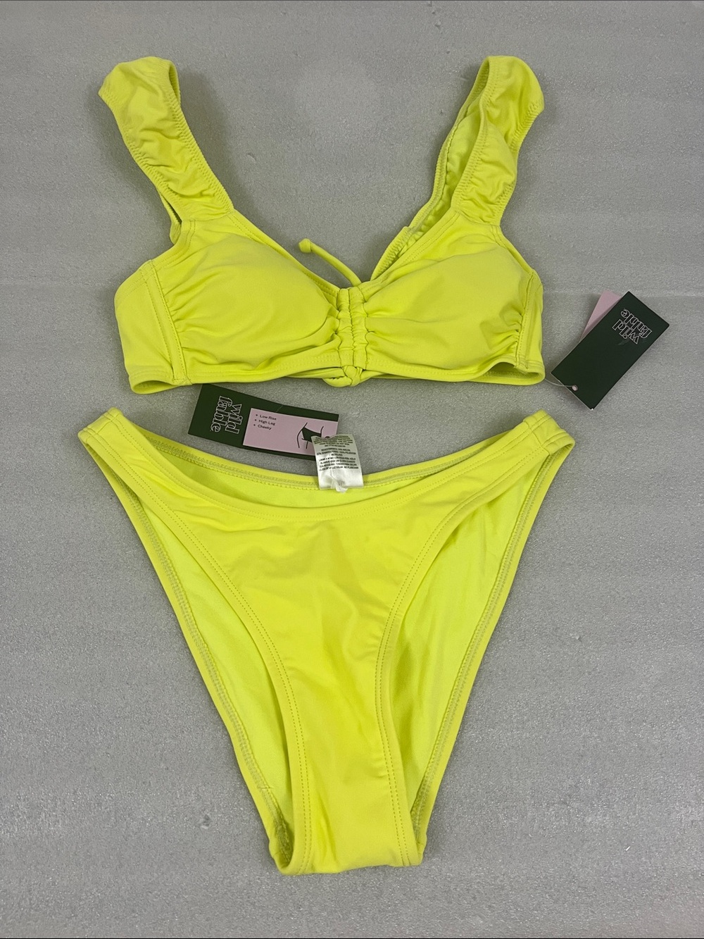 Wild Fable Neon Yellow Women’s Bikini Set - Classic Two-Piece Swim Size XS (0-2)